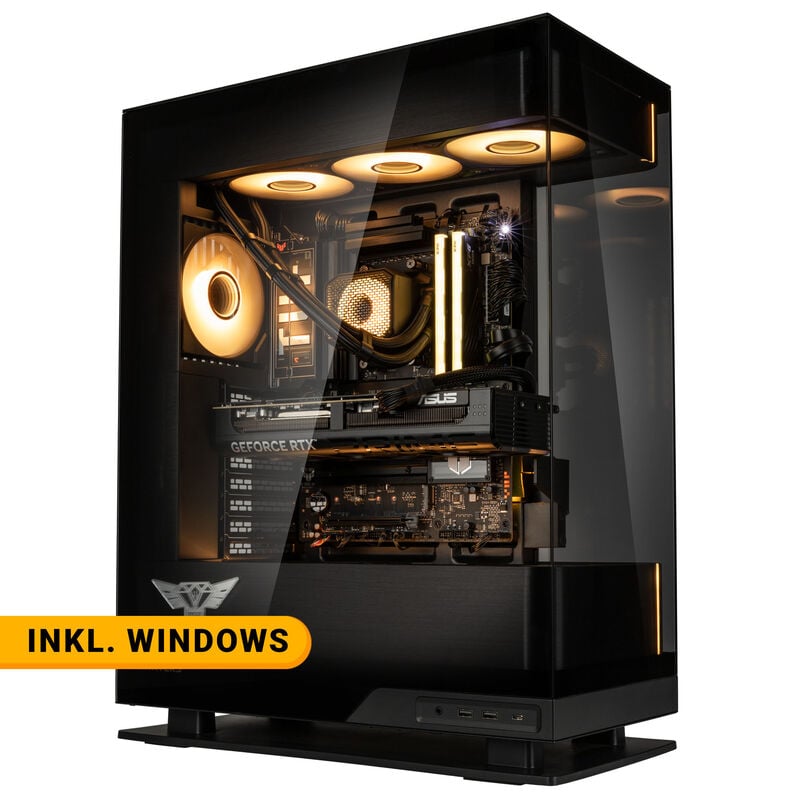 KingForge Gaming-PC Diamant, AMD Ryzen 7 9800X3D, RTX 5080, Phanteks Evolv X2 – Fertig-PC Mit Windows