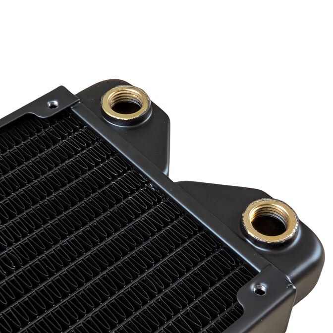 Phobya R27-S360 Radiator, 360 mm radiator, 18 FPI, copper fins, 2x G1/4-inch connections &ndash; black image number 3