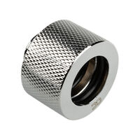 Alphacool HT Anschluss gerade G1/4 Zoll AG auf 16mm AD Hardtube - gerändelt, silber glänzend