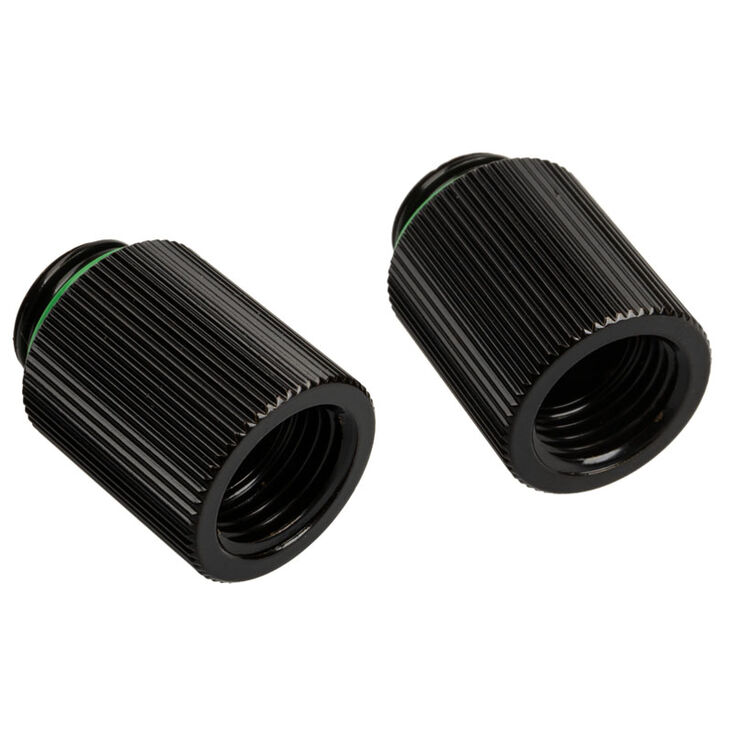 Bitspower Touchaqua Adapter straight G1/4 inch female to G1/4 inch male - 2 pack, 20mm, black image number 0