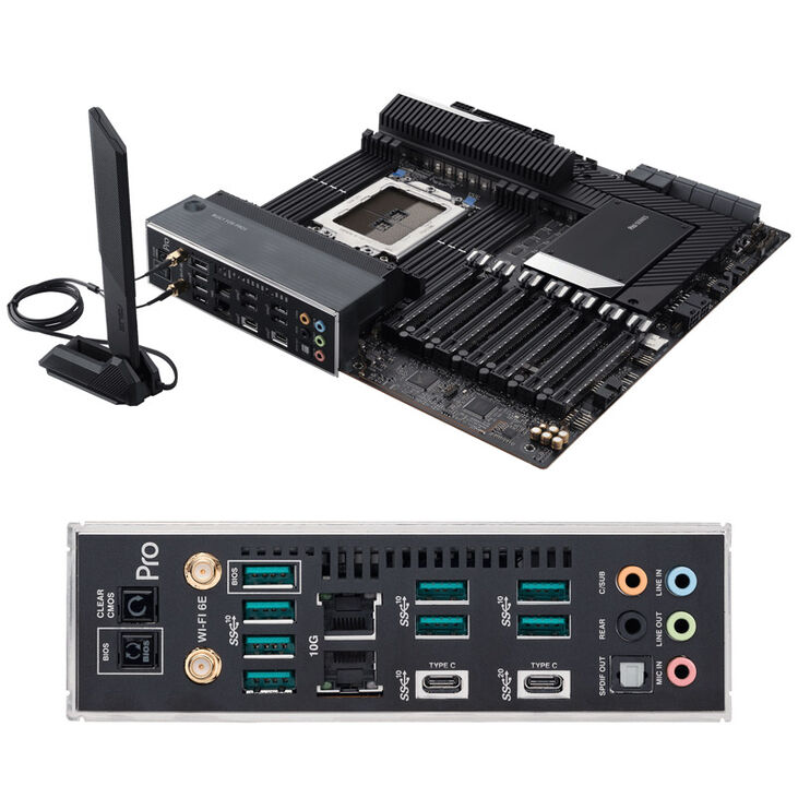 ASUS PRO WS WRX80E-SAGE SE WIFI II, AMD WRX80 motherboard, Socket