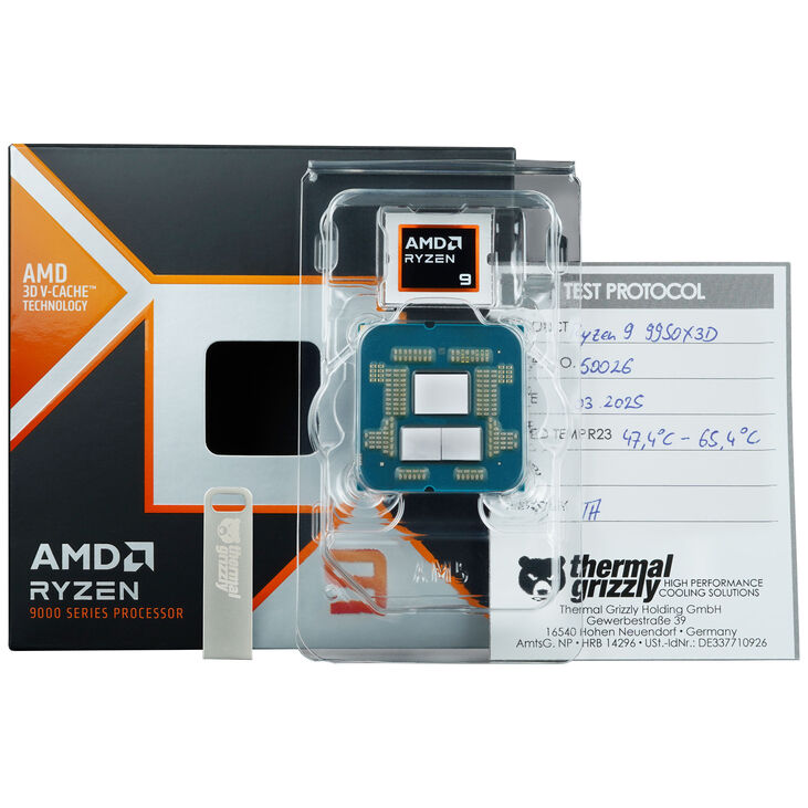 Thermal Grizzly Delidded CPU AMD 9950X3D, 16 cores, 5.7 GHz, Socket AM5 (Granite Ridge) - boxed, without cooler image number 3