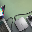 AXAGON HMC-UFO USB-C Hub, M.2 SATA/NVMe, 1 Gbit/s Ethernet, 384 kHz Audio - black/silver image number null