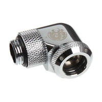 Bitspower Multi-Link Adapter Connection 90 Degrees G1/4 Inch BSP to 12mm OD Hardtube - Rotatable, Silver