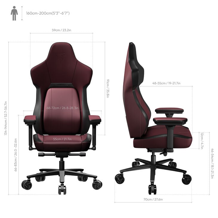 ThunderX3 CORE Modern Ergonomischer Gaming Stuhl - rot image number 5