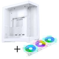 Phanteks NV9 E-ATX case, Tempered Glass, ARGB + D30 PWM Regular Airflow, D-RGB fans, 3-pack - 140mm, white