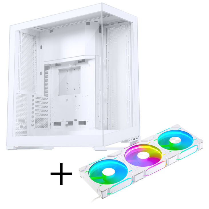 Phanteks NV9 E-ATX-Gehäuse, Tempered Glass, ARGB + D30 PWM Regular Airflow, D-RGB Lüfter, 3er Pack - 140mm, weiß image number 0