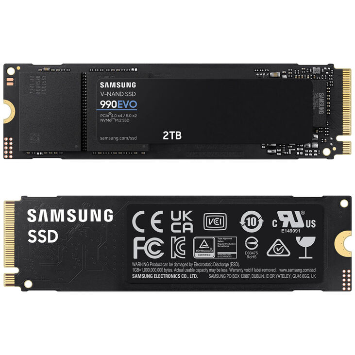 Samsung 990 EVO Series NVMe SSD, PCIe 4.0 M.2 Type 2280 - 2 TB image number 3