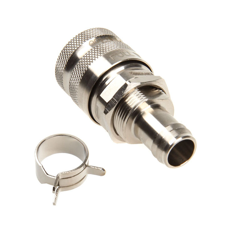 Koolance QD3 Schnellverschluss mit Schott gerade weiblich auf 10mm ID - no-spill, silber image number 1