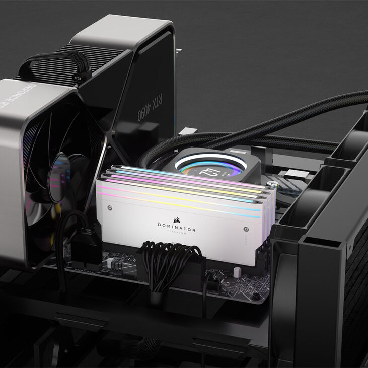 Corsair Dominator Titanium DDR5-6400 RAM, CL32, XMP - 64 GB Dual-Kit, white image number 4