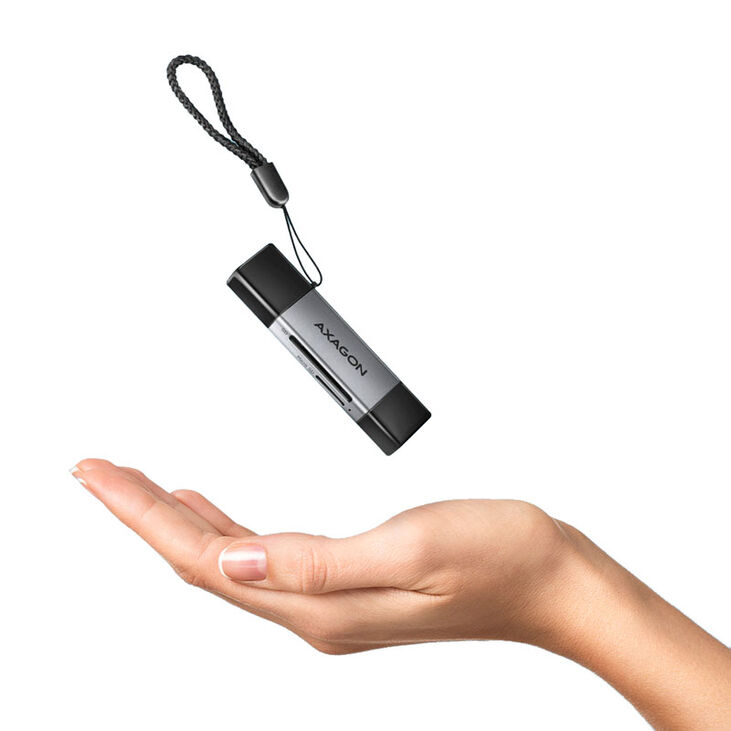 AXAGON CRE-DAC External USB 3.2 Gen1 Type-C+Type-A 2-slot SD/microSD image number 4