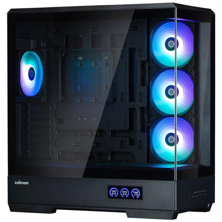 Zalman P50 DS PC Case, Mid Tower, ATX, RGB, Tempered Glass - Black image number 2