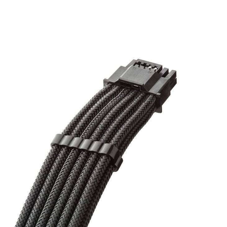 CableMod C-Series Pro ModMesh 12V-2x6-Kabel, 90° Anschluss, für Corsair Type 5 RMx Shift PSUs - schwarz, 65cm image number 1