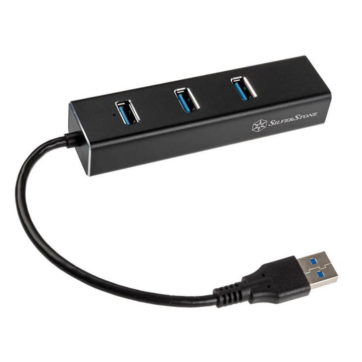 SilverStone SST-EP04 3-Port USB 3.0 Hub mit Gigabit Ethernet - schwarz image number 1