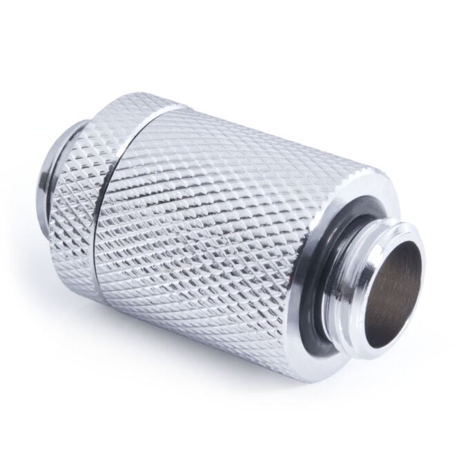 Alphacool ES D-Plug 25.5-40.5mm, G1/4 male thread to G1/4 male thread - chrome image number 1