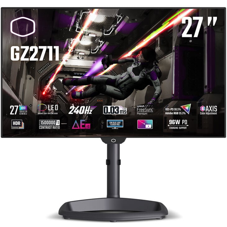 Cooler Master Tempest GZ2711, 68.6 cm (27 inch) 240 Hz, Freesync Premium, OLED - 2x DP, 2x HDMI, 1x USB-C, 2x USB-A image number 1