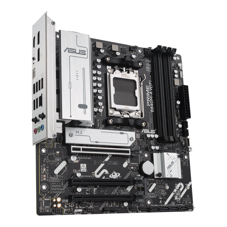 ASUS PRIME B840M-A WiFi motherboard, AM5 socket, AMD B840, Micro-ATX, DDR5 image number 3