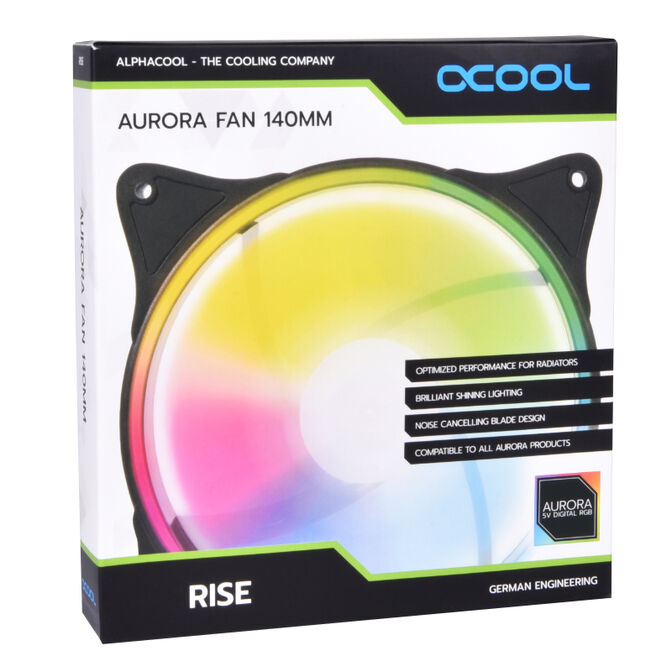Alphacool Rise Aurora PWM-L&uuml;fter - 140mm, wei&szlig; image number 6