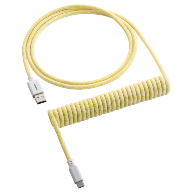 CableMod Classic Coiled Keyboard Cable USB-C to USB Type A, Lemon Ice - 150cm image number 0