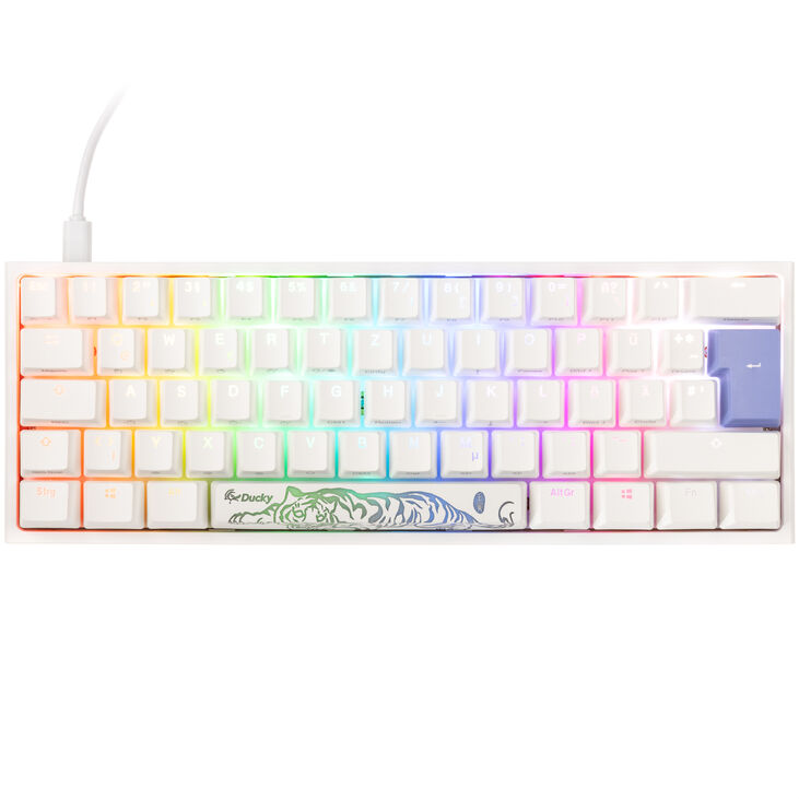Ducky One 2 Pro Mini White Edition Gaming Tastatur, RGB LED - Cherry Blue image number 1