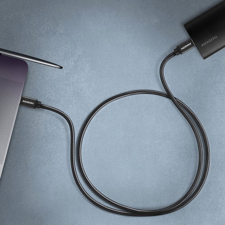 AXAGON BUCM-CM15AB USB-C zu USB-C 2.0 Kabel, 1,5m, PD 60W, 3A, geflochten - schwarz image number 4