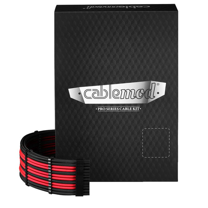 CableMod C-Series Pro ModMesh Sleeved 12V-2x6 12VHPWR Dual StealthSense-Kabel-Kit f&uuml;r Corsair RMi, RMx (Black Label) - schwarz/rot image number 0