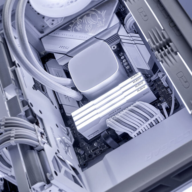 KLEVV CRAS V RGB EXPO DDR5-6400 RAM, CL32, XMP 3.0 & EXPO - 32 GB Dual-Kit, wei&szlig; image number 16