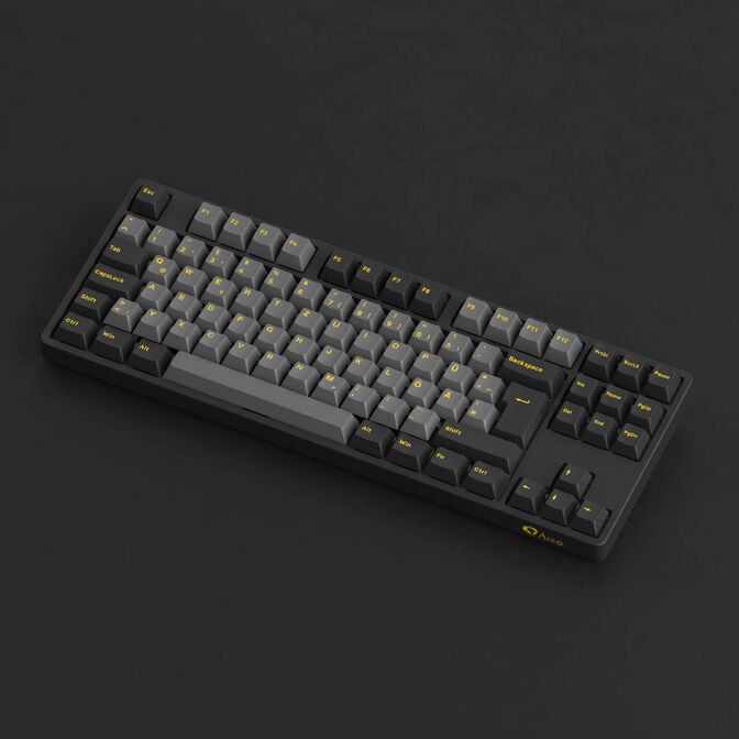 AKKO Black & Gold 5087S V1 Gaming Keyboard, RGB &ndash; Akko V3 Cream Blue Pro Switches, ISO DE, black & gold image number 5