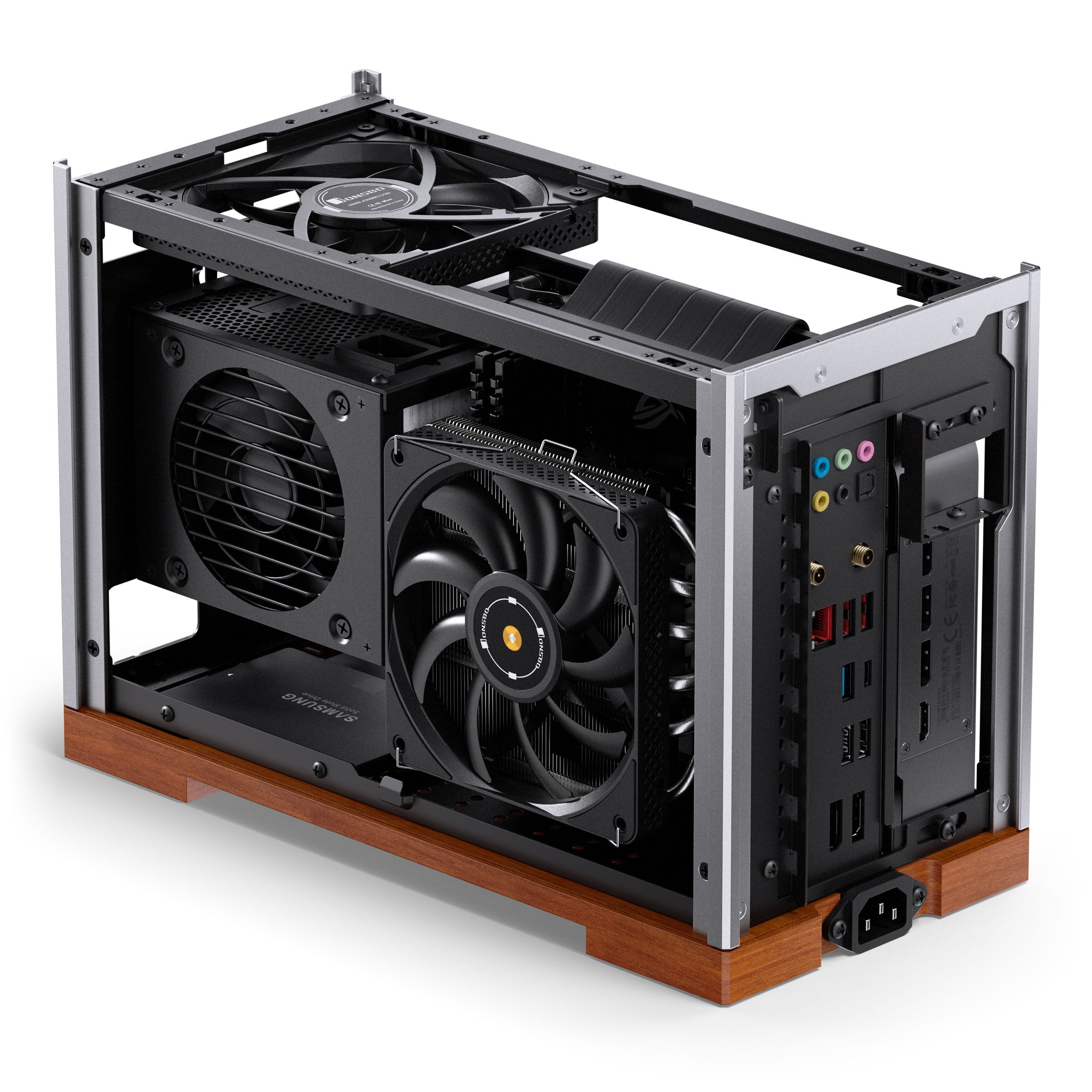 Jonsbo T9 PC Case, Mini Case, ITX, PCIe 5.0 Riser Cable - silver