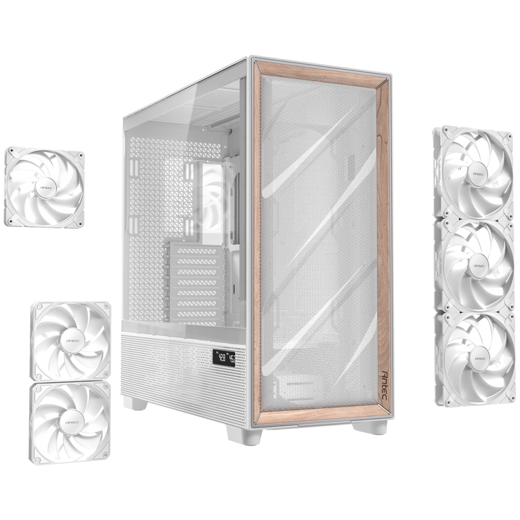 Antec Flux Pro PC Case, full tower, E-ATX, tempered glass – white image number 21