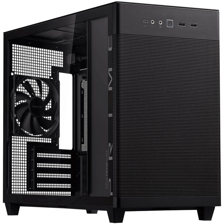 ASUS Prime AP201 Micro-ATX Gehäuse, Tempered Glass - schwarz image number 0