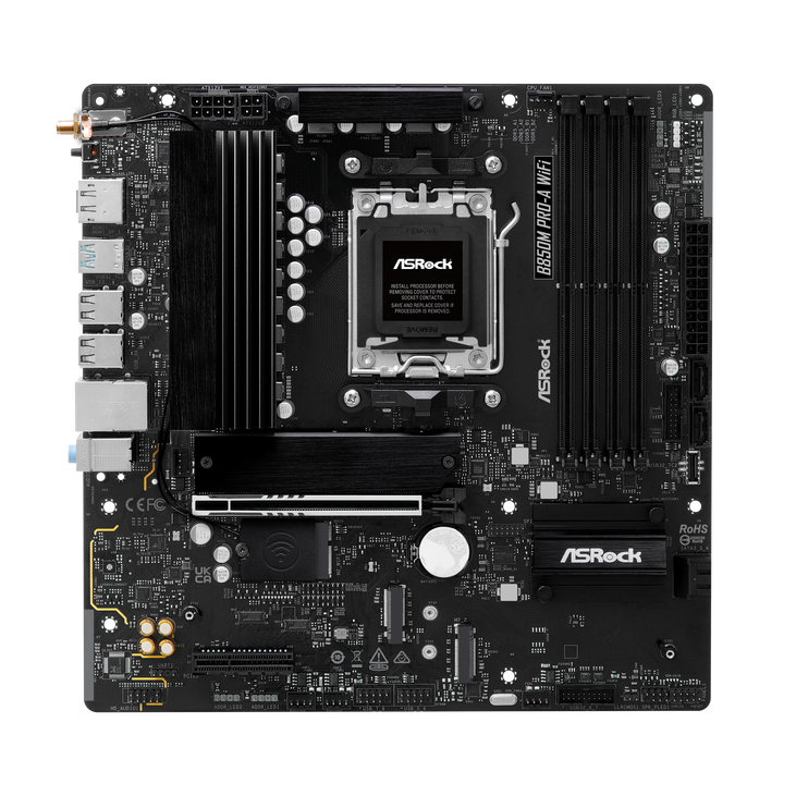ASROCK B850M Pro-A WiFi Mainboard, Sockel AM5, AMD B850, Micro-ATX, DDR5 image number 4