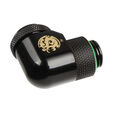 Bitspower Multi-Link Adapter Connection 90 Degrees G1/4 Inch Female Thread to 12mm Outer Diameter Hard Tube - Rotatable, Black image number null