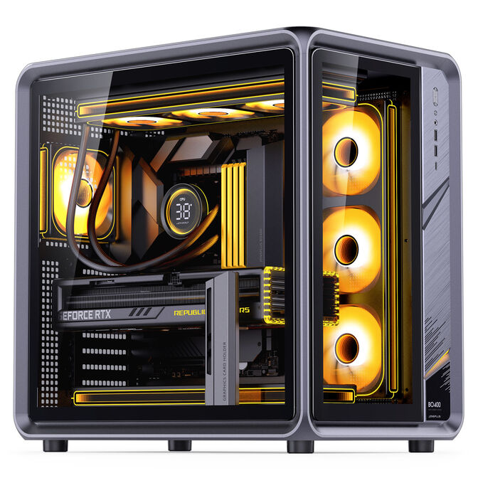 Jonsplus BO400 PC-Geh&auml;use, Midi-Tower, ATX, Tempered Glass &ndash; gunmetal grey image number 0