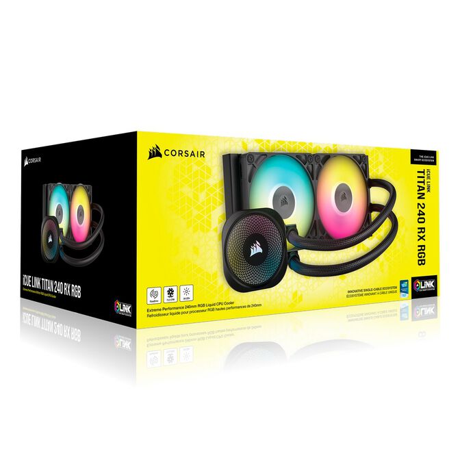Corsair iCUE LINK Titan 240 RX RGB Komplett-Wasserk&uuml;hlung - 240 mm, schwarz image number 8