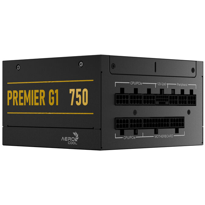 AeroCool Premier G1 80 PLUS Gold Power Supply, PCIe 5.1, ATX 3.1 - 750 Watt, black image number 2