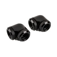 Corsair Hydro X Series XF Hardline Adapter 90 Degree 14mm OD to 14mm OD Hardtube - 2 Pack, Black
