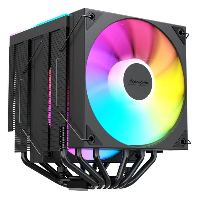 Alpenf&ouml;hn Matterhorn 2 Aurora Max CPU-K&uuml;hler, 250 W TDP, Dual-Tower, 2x 120-mm-PWM, ARGB - schwarz image number 1
