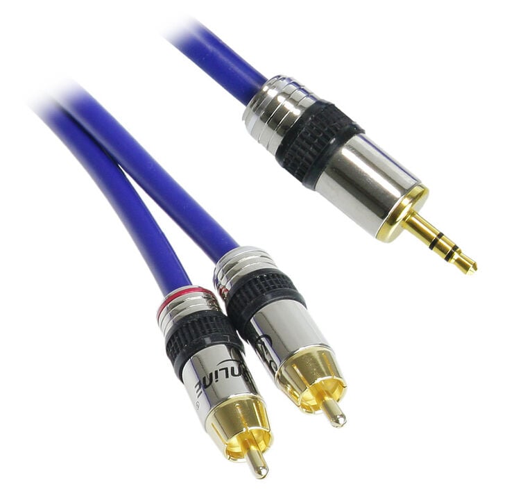 InLine Cinch/Klinke Kabel, 2x Cinch an 3,5mm Klinke - 2m image number 0