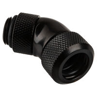 Alphacool Eiszapfen Connector 45 Degrees G1/4 Inch Female Thread to 13mm OD Hard Tube - Black