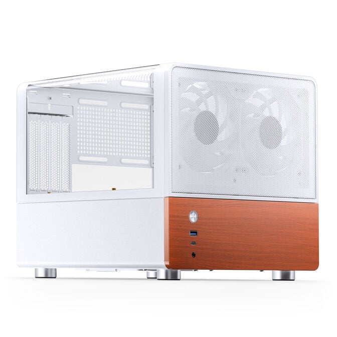 Jonsbo V12 PC Case, Mini Tower, Micro-ATX - White image number 0