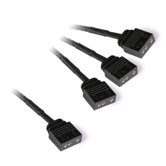Alphacool Y-Splitter aRGB 3-pin to 3x 3-pin 30cm - black image number 1