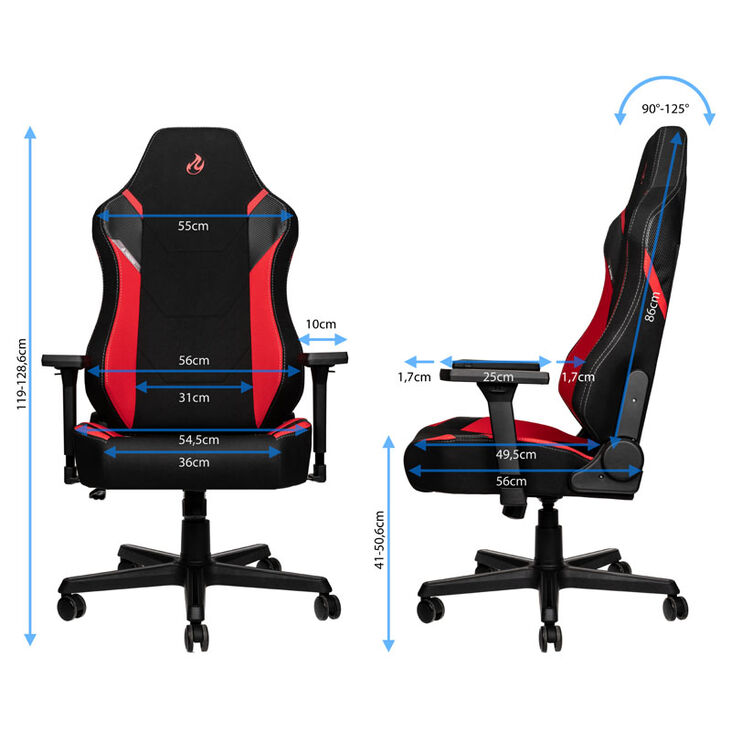 Nitro Concepts X1000 Gaming Chair - Inferno Red image number 1