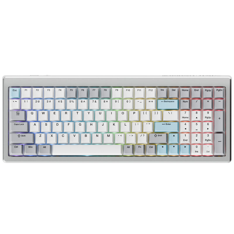 Ducky Cushion 98 Gaming-Tastatur, 96%, US-Layout (ANSI), Shush Green Switches - Silver