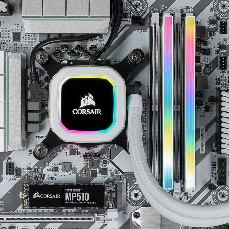 Corsair Vengeance RGB Pro SL DDR4-3200 RAM, CL16, XMP - 16 GB Dual-Kit, weiß image number 6