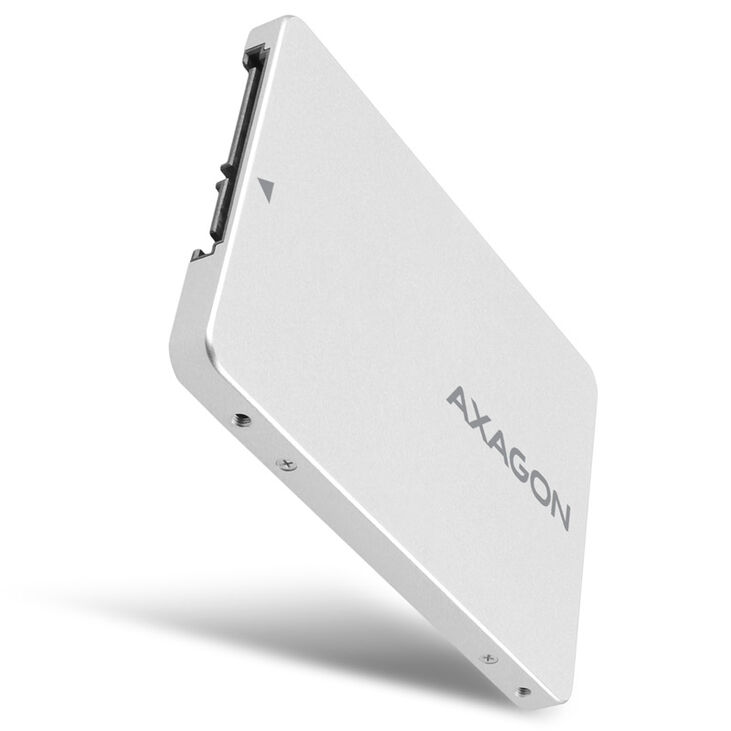AXAGON RSS-M2SD enclosure for M.2 SATA SSDs up to 2280 - Aluminium, silver image number 0