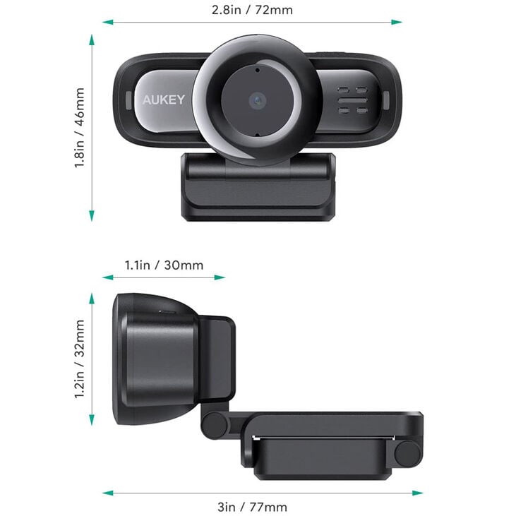 Aukey LM3 1080p Webcam, Autofocus - black image number 4