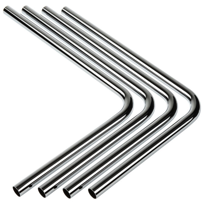 Bitspower Messing Hardtube 16mm AD, 220x300mm, 90 Grad - 4er-Pack, silber image number 0