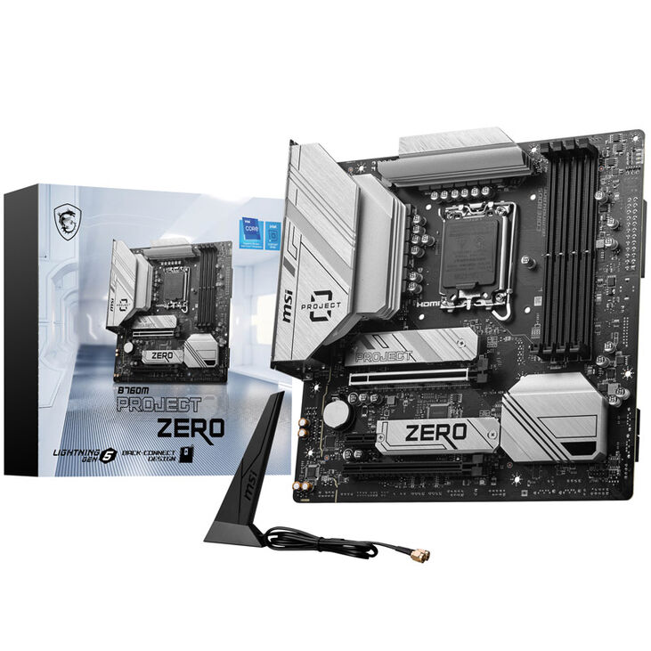 MSI Pro B760M Project Zero, Sockel LGA 1700, Intel B760M, Micro-ATX - DDR5, Back-Connect-Design image number 0