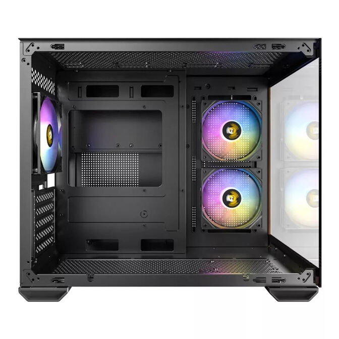 Antec CX600M Wood PC case, Mini Tower, Micro-ATX, Tempered Glass - black, wood image number 4